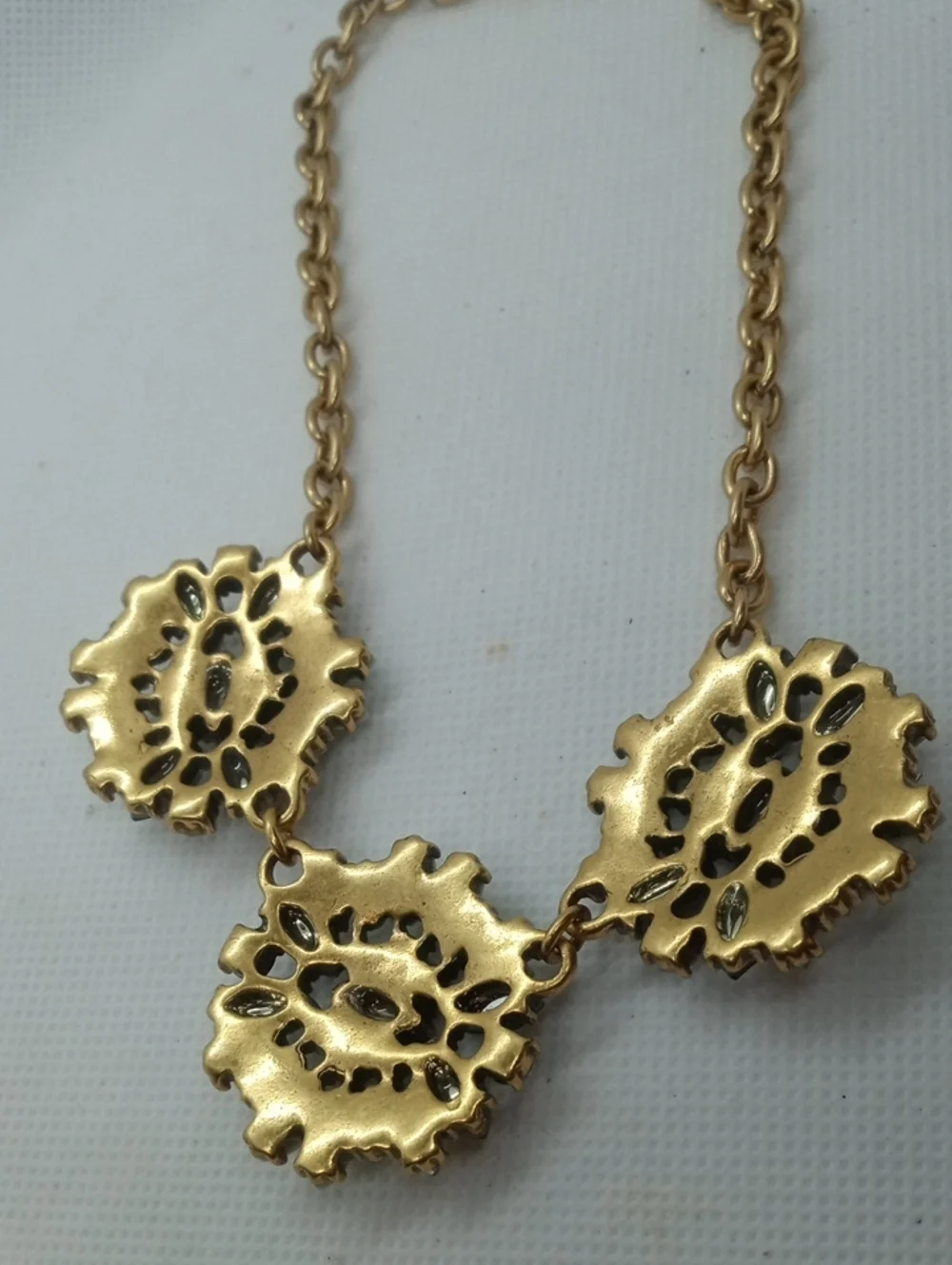J.CREW BEJEWELED TRIPLE STARBURST NECKLACE